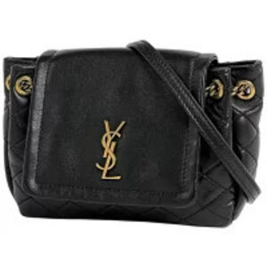 Saint Laurent Nolita Monogram Chain Crossbody Shoulder Bag Lambskin Black